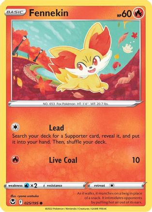 SWSH12: Silver Tempest Fennekin #025