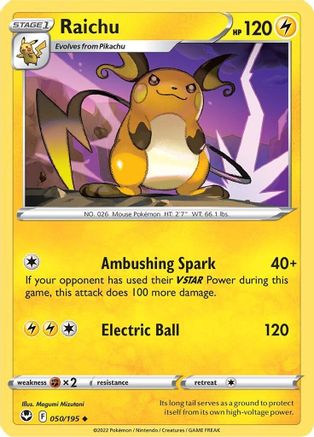 SWSH12: Silver Tempest Raichu #050