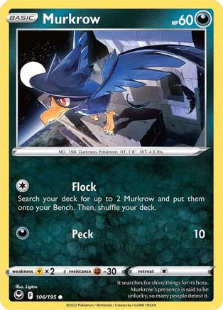 SWSH12: Silver Tempest Murkrow #106