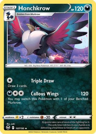 SWSH12: Silver Tempest Honchkrow #107