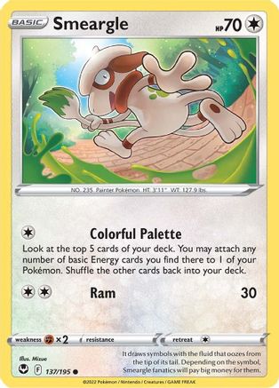 SWSH12: Silver Tempest Smeargle #137