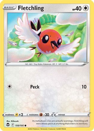 SWSH12: Silver Tempest Fletchling #150