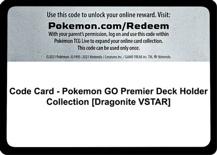 Code Card - Pokemon GO Premier Deck Holder Collection [Dragonite VSTAR]  Pokémon GO Pokémon card