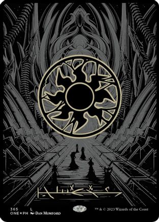 Plains (Phyrexian) - Full Art (Oil Slick Raised Foil)