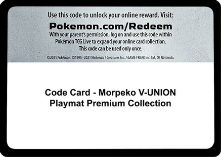 Code Card - Morpeko V-UNION Playmat Premium Collection  Crown Zenith Pokémon card