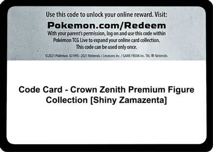 Code Card - Crown Zenith Premium Figure Collection [Shiny Zamazenta]  Crown Zenith Pokémon card