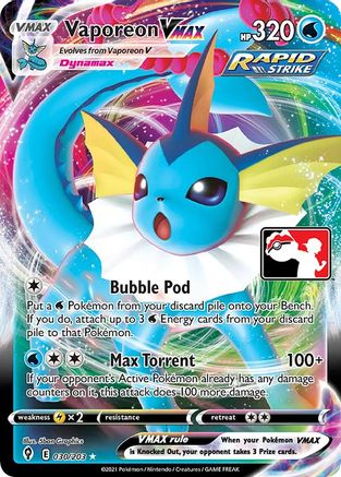 Prize Pack Series Cards Vaporeon VMAX #030
