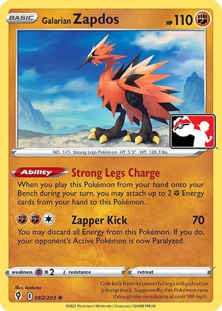 Prize Pack Series Cards Galarian Zapdos #082