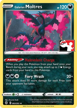 Prize Pack Series Cards Galarian Moltres #093