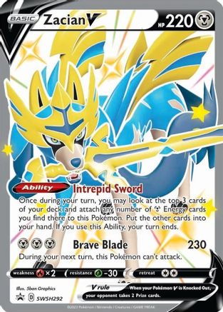 SWSH: Sword & Shield Promo Cards Zacian V (Shiny) #SWSH292