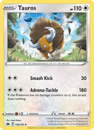 SWSH: Crown Zenith Tauros #106