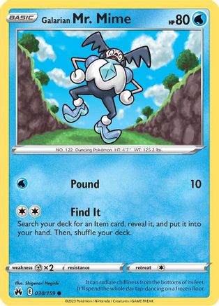 SWSH: Crown Zenith Galarian Mr. Mime #030