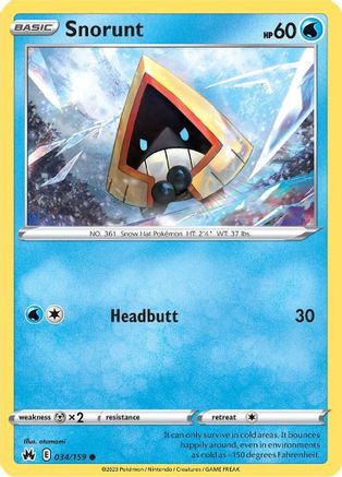 SWSH: Crown Zenith Snorunt #034