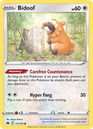 SWSH: Crown Zenith Bidoof #111
