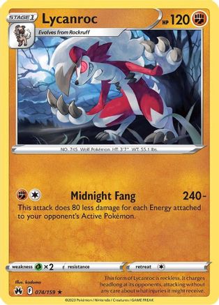 SWSH: Crown Zenith Lycanroc #074