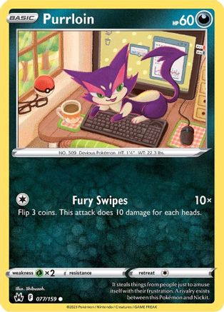 SWSH: Crown Zenith Purrloin #077