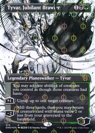 Tyvar, Jubilant Brawler (Borderless) (Step-and-Compleat Foil)