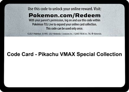 Code Card - Pikachu VMAX Special Collection  Crown Zenith Pokémon card