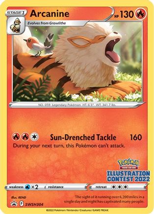 Arcanine (Illustration Contest 2022) SWSH304 SWSH Black Star Promos Pokémon card