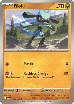 SV01: Scarlet & Violet Base Set Riolu #113