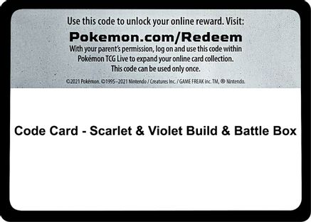 Code Card - Scarlet & Violet Build & Battle Box  Scarlet & Violet Pokémon card