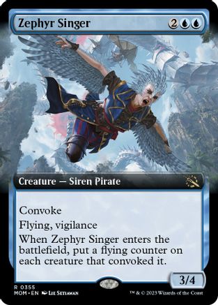 Zephyr Singer (Extended Art) - March of the Machine - Magic: The Gathering