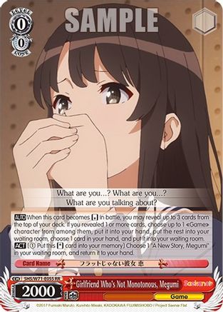 Girlfriend Who's Not Monotonous, Megumi - Saekano How to Raise a Boring ...