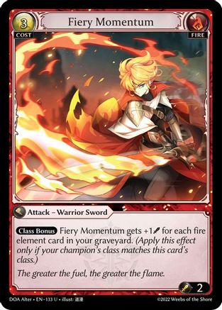 Fiery Momentum - Dawn of Ashes Alter Edition - Grand Archive TCG