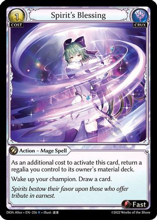 Spirit's Blessing - Dawn Of Ashes Alter Edition - Grand Archive TCG