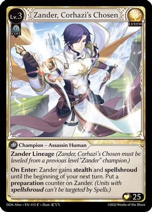 Zander, Corhazi's Chosen - Dawn of Ashes Alter Edition - Grand Archive TCG