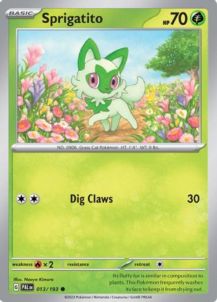SV02: Paldea Evolved Sprigatito #013