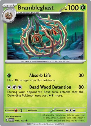 SV02: Paldea Evolved Brambleghast #024