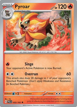 SV02: Paldea Evolved Pyroar #032