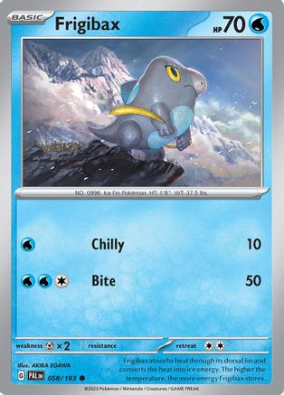 SV02: Paldea Evolved Frigibax #058