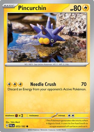 SV02: Paldea Evolved Pincurchin #072