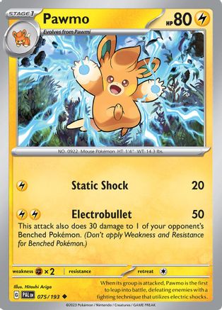 SV02: Paldea Evolved Pawmo #075