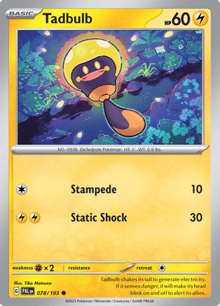 SV02: Paldea Evolved Tadbulb #078
