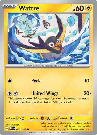 SV02: Paldea Evolved Wattrel #080