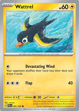 SV02: Paldea Evolved Wattrel #081