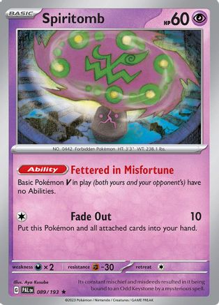 SV02: Paldea Evolved Spiritomb #089