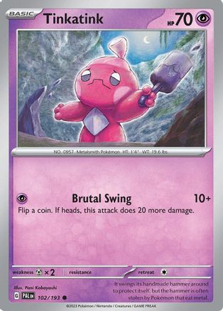 SV02: Paldea Evolved Tinkatink #102