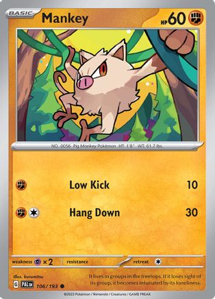 SV02: Paldea Evolved Mankey #106