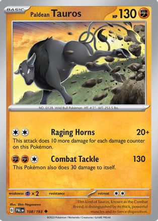 SV02: Paldea Evolved Paldean Tauros #108