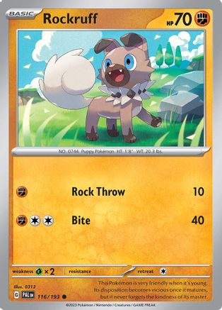 SV02: Paldea Evolved Rockruff #116