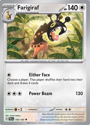 SV02: Paldea Evolved Farigiraf #155