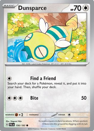 SV02: Paldea Evolved Dunsparce #156