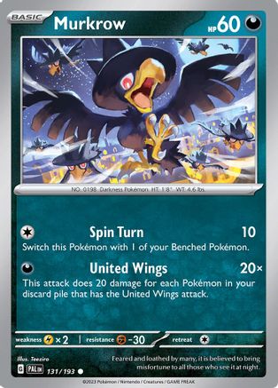 SV02: Paldea Evolved Murkrow #131