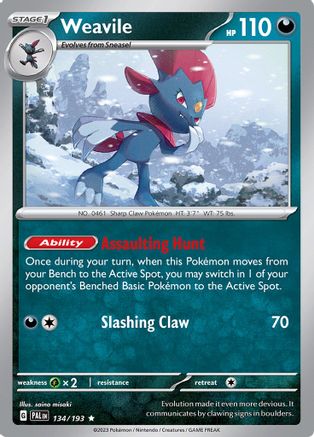 SV02: Paldea Evolved Weavile #134