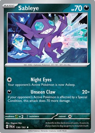 SV02: Paldea Evolved Sableye #136