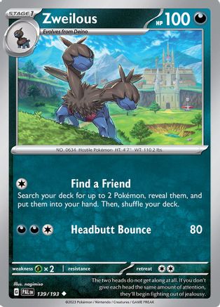 SV02: Paldea Evolved Zweilous #139